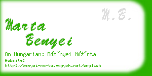 marta benyei business card